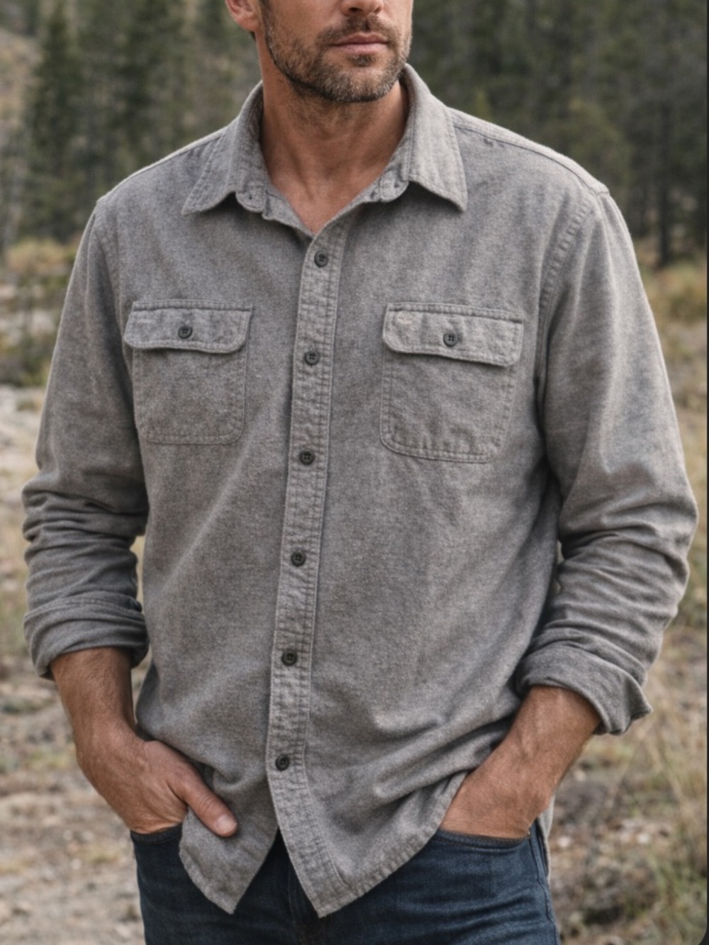 Timberland Cotton Flannel Button-Down Shirt Gorpcore Outdoor Workwear